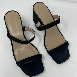 Ann Taylor Fiona Suede Two-Strap Block Heel Sandals